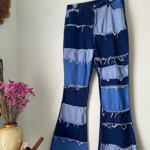 Custom patch work jeans